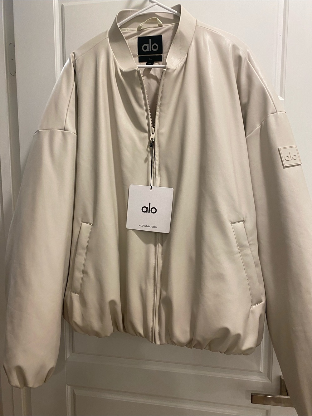 ALO Yoga faux leather premier bomber jacket